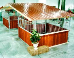 2-Stall 36' wide COMPLETE Champion Breezeway Steel/Wood Modular Barn - 12x12 Stalls 2-Stall 36' wide COMPLETE Champion Breezeway Steel/Wood Modular Barn - 12x12 Stalls