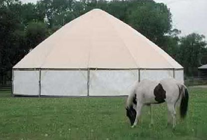 Covered 60' Roundpen mini-arenas with covered or open sides. Covered 60' Roundpen mini-arenas with covered or open sides.