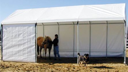 NEW! Convertible All-Weather 18' wide x 11'6 extra high Shed Row Style Run-In Shelters can be completely enclosed in many configurations! <font color="red">**FREE SHIPPING SPECIAL ON NOW!!**</font> NEW! Convertible All-Weather 18' wide x 11'6 extra high Shed Row Style Run-In Shelters can be completely enclosed in many configurations! <font color="red">**FREE SHIPPING SPECIAL ON NOW!!**</font>